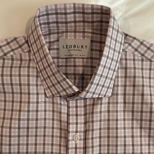 Ledbury Men's Lavender Checkered Dress Shirt